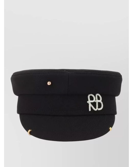 Ruslan Baginskiy Black Structured Hat Featuring Subtle Metal Accents