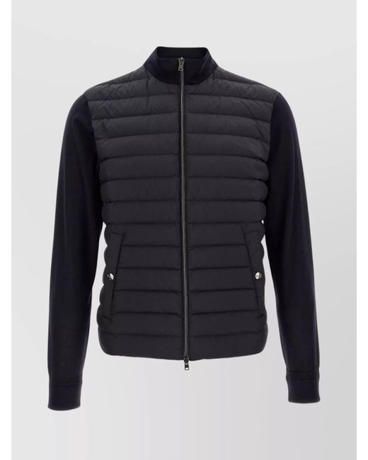 Herno Blue Down Jacket With Padded Design And Ribbed Cuffs for men