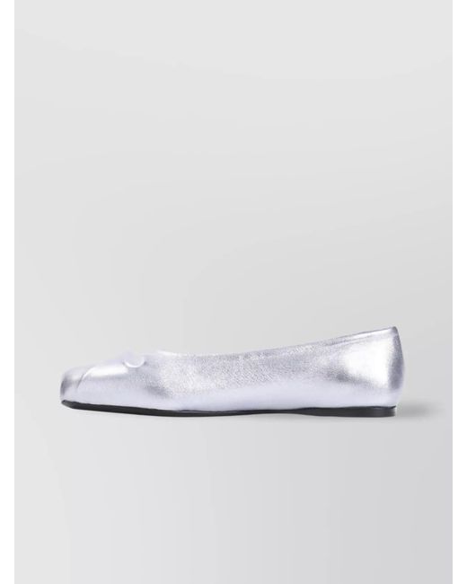 Marni White Leather Ballerina Shoes