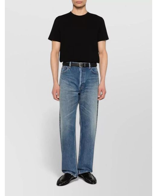 Saint Laurent Black Cotton Crew Neck Short Sleeve T Shirt for men