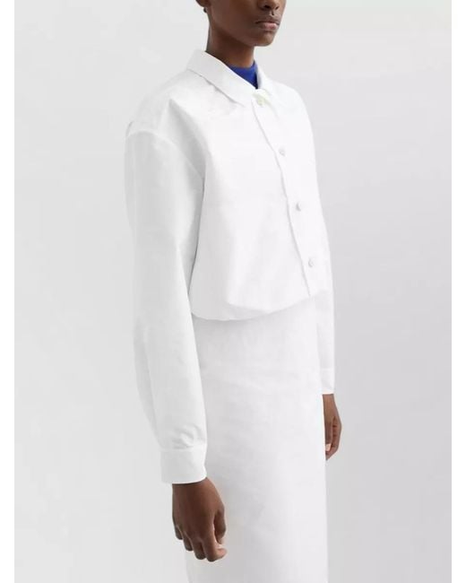 Jil Sander White Cropped Blouson Jacket