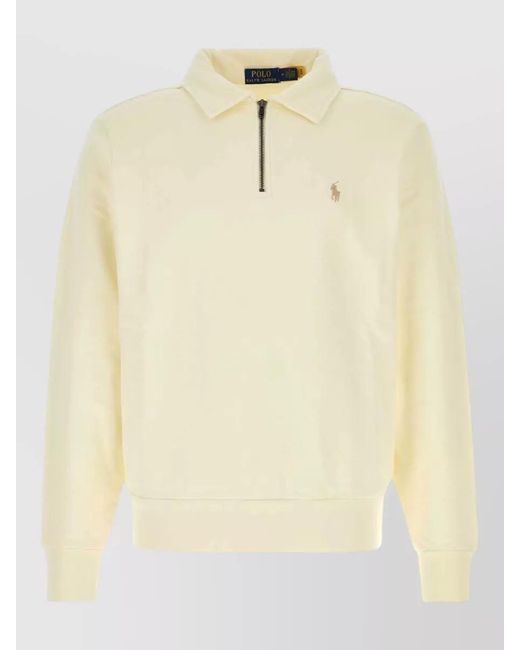 Polo Ralph Lauren Natural Cotton Shirt Ribbed Cuffs And Hem for men