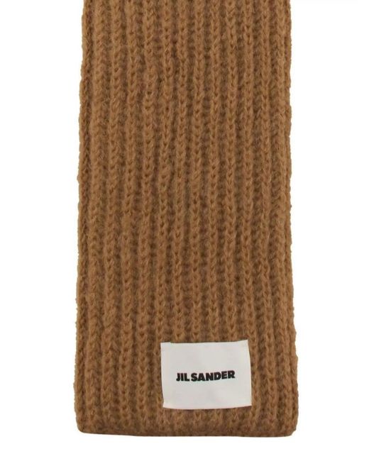 Jil Sander White Mohair Wool Scarf for men