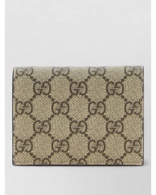 Gucci Gray Gg Marmont Mini Bifold Wallet Canvas Leather