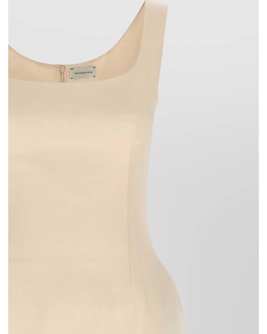 Magda Butrym Natural Silk-Blend Square-Neck Midi Dress