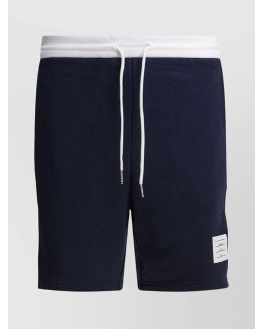 Thom Browne Blue Cotton Chino Shorts for men