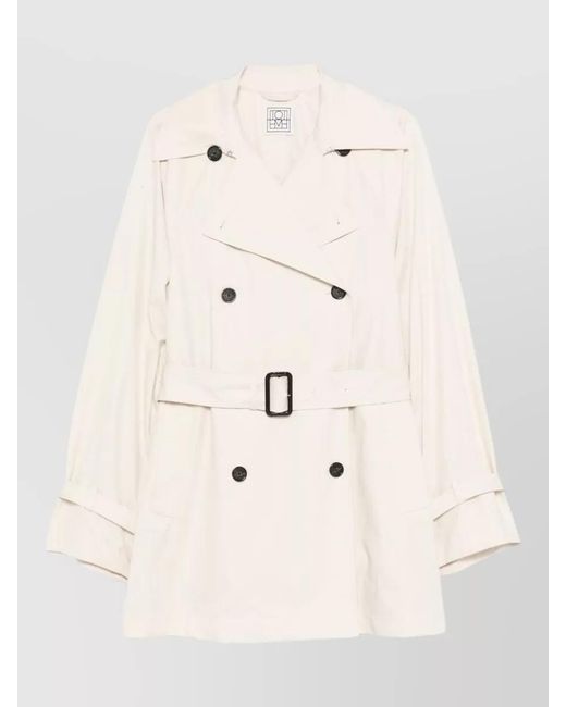 Totême Natural Cotton Double-Breasted Trench Coat