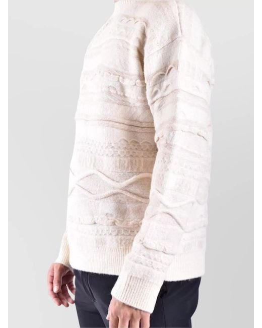 Laneus Natural Crew Neck Knit Sweater for men
