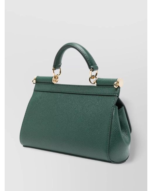 Dolce & Gabbana Green Mini Sicily Top Handle Bag