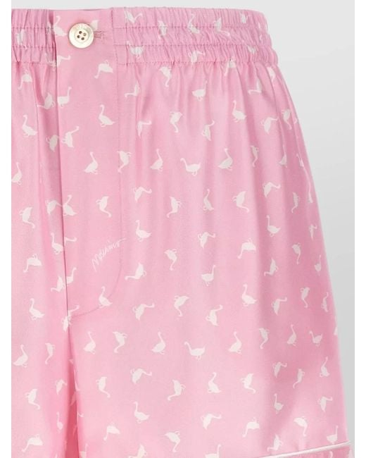 Moschino Pink Oche Shorts Button Detail Piping Back Pocket