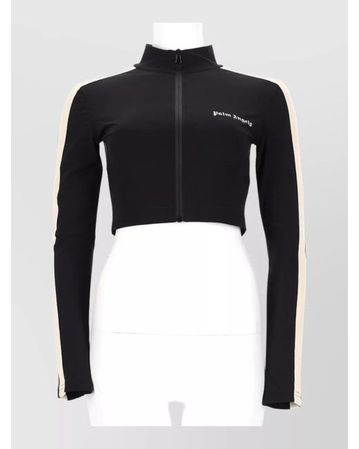 Palm Angels Black Cropped Track Jacket