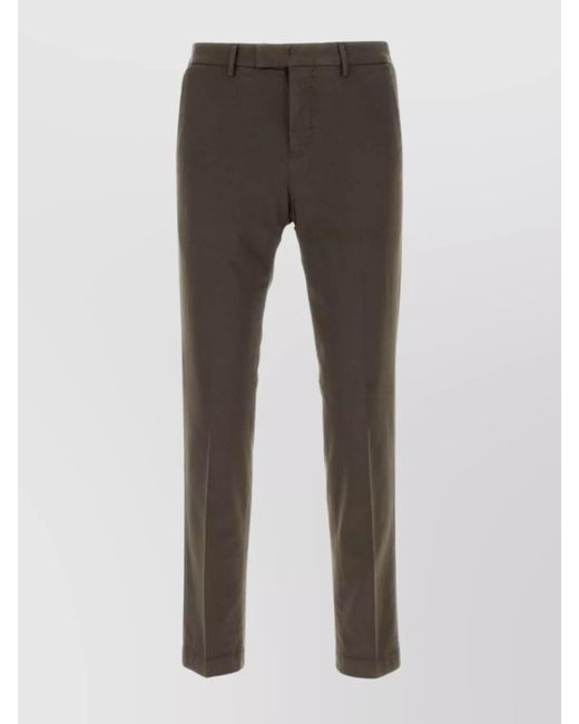 PT Torino Gray Stretch Cotton Blend Pant With Practical Pockets for men