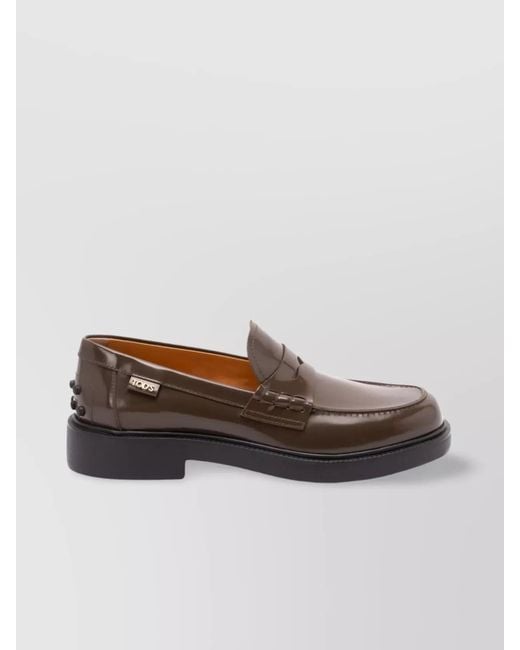 Tod's Brown Leather Penny Loafers