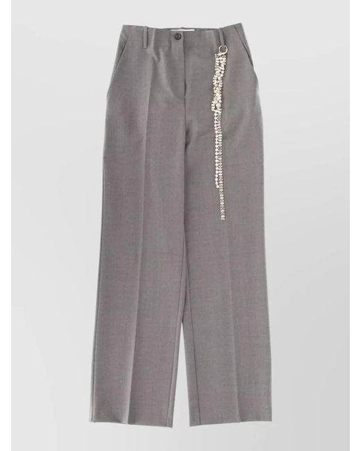 Circus Hotel Gray Wide Leg Pants Belt Loops Back Pockets