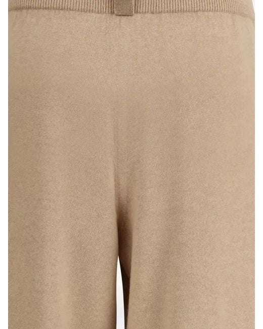 Fabiana Filippi Natural Wide Leg Trousers Featuring Ribbed Cuffs