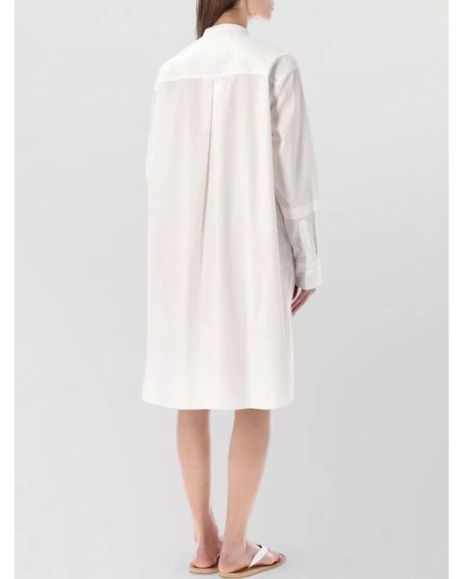 Studio Nicholson White Smoking Shirt Dress Collar Cuff Detail