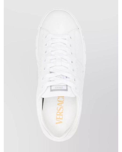 Versace White Sequined Low-Top Sneakers