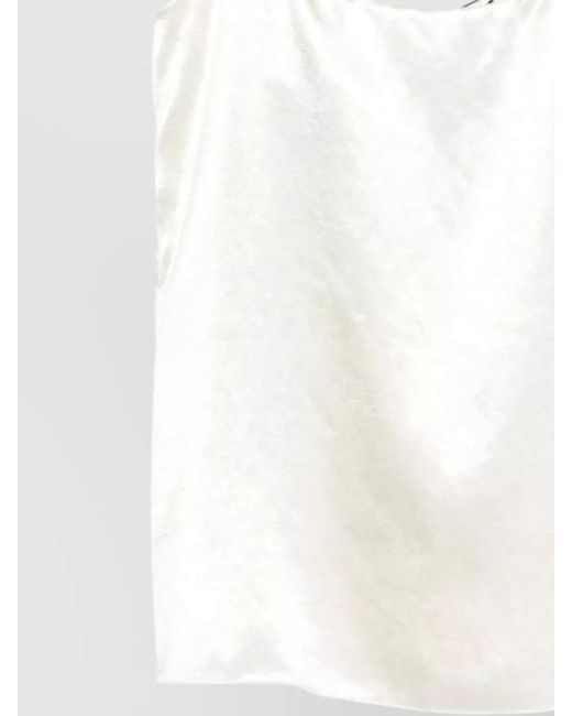 Alysi White Satin Camisole Top Relaxed Fit Straps