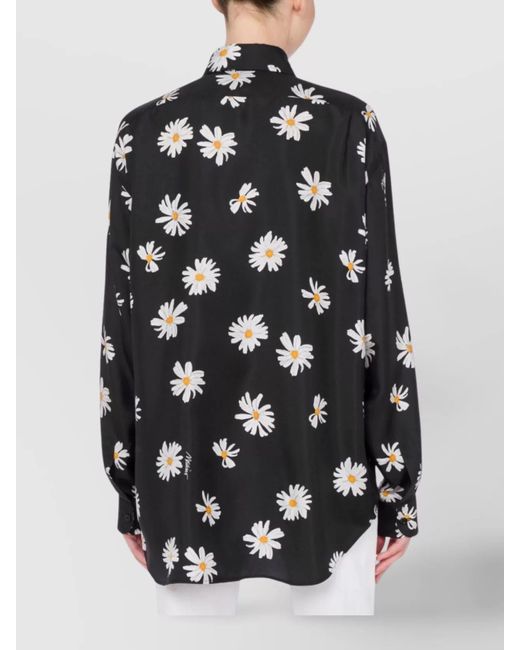 Moschino Black Silk Long-Sleeve Shirt