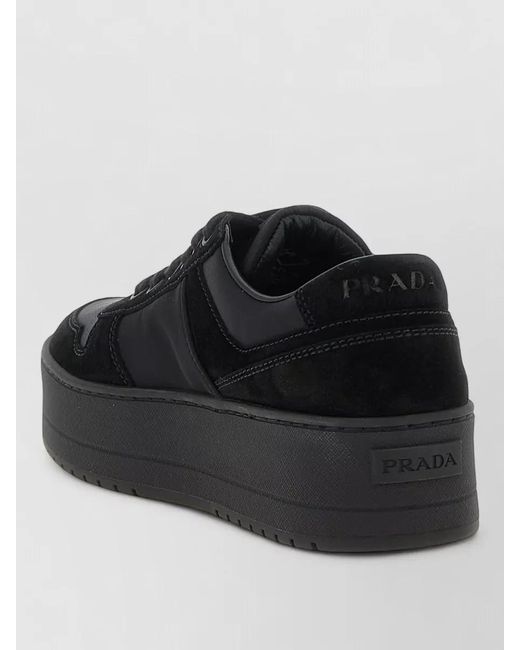 Prada Black Urban Lace Up Re Nylon Platform Sneakers