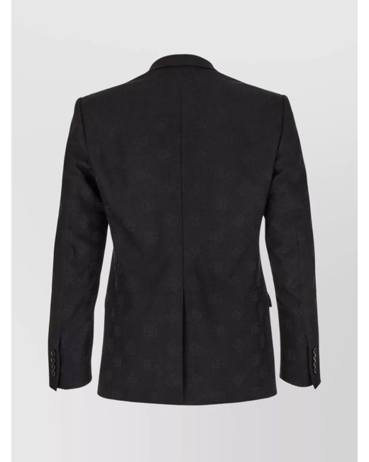 Dolce & Gabbana Black Wool Blend Single-Breasted Blazer for men