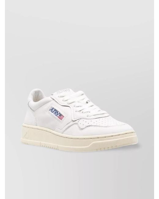 Autry White Leather Medalist Low-Top Sneakers