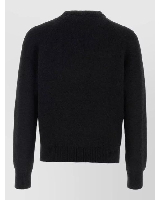Dries Van Noten Black Alpaca Blend Melbourne Crew Neck Sweater for men