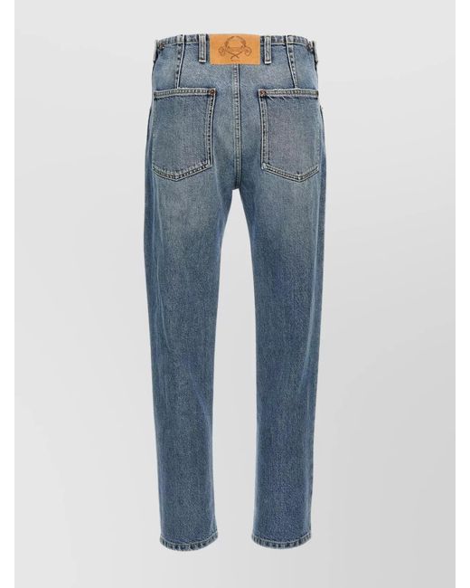 Moschino Blue Denim Straight-Leg Trousers