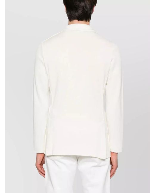 Lardini Natural Cotton Double-Breasted Knitted Blazer for men