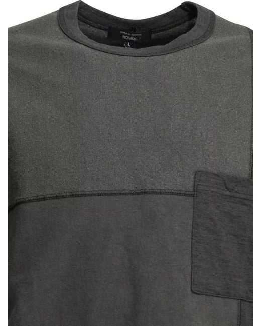 Comme des Garçons Gray Patchwork Crewneck T-Shirt for men