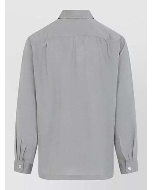 Our Legacy Gray Long Sleeve Button Down Shirt Pocket for men