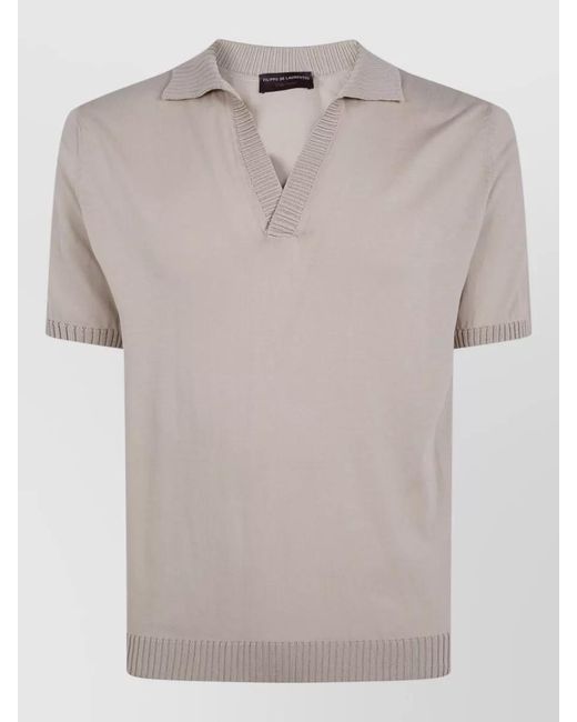 Filippo De Laurentis Gray Short-Sleeve Polo Shirt for men