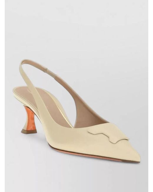Santoni Natural Leather Slingback Mules