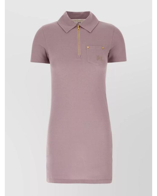 Palm Angels Pink Cotton Piqué Polo Mini Dress