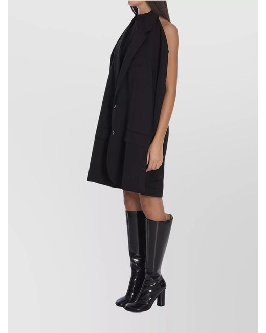 Balenciaga Black Viscose Wool Mini Jacket Dress