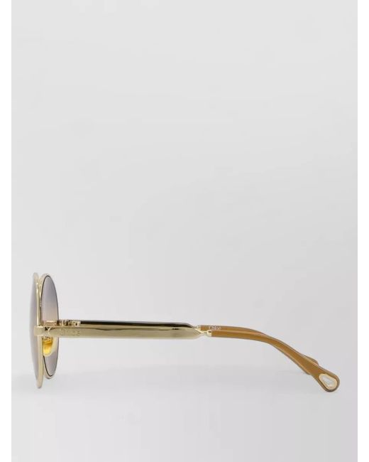 Chloé Multicolor Round Metal Sunglasses Slim Temples