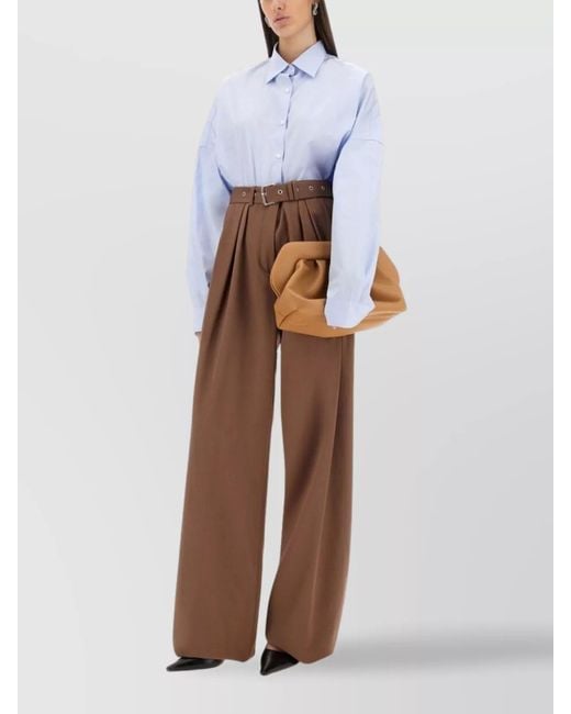 Dries Van Noten White Belted Wide-Leg Trousers And Pockets