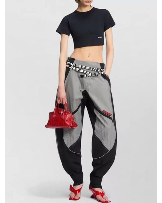 The Attico Gray Motorsport Paneled Technical Balloon Leg Pants