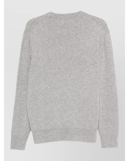 Lardini Gray Ribbed Wool And Alpaca Jumper for men