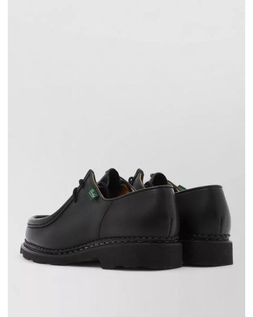 Paraboot Black Michael Griff Lace Up Leather Loafers for men