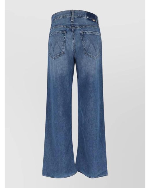 Mother Blue Denim Straight-Leg Jeans
