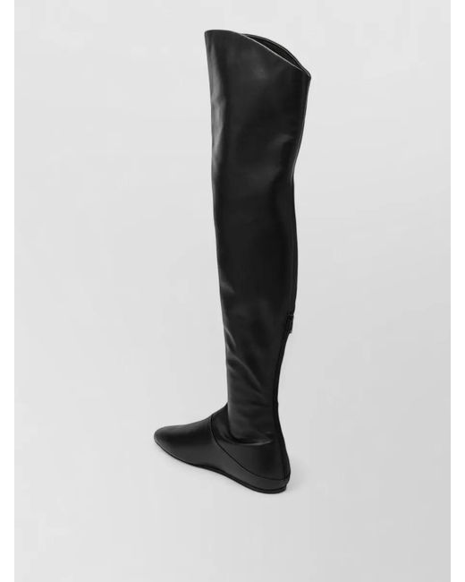 Le Monde Beryl Black Over The Knee Flat Sole Pointed Boots
