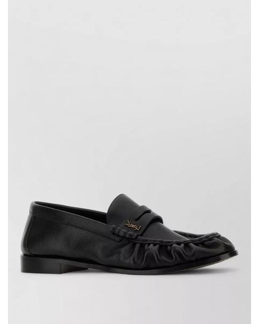 Saint Laurent Black Leather Loafers for men