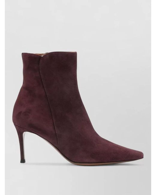 Roberto Festa Purple Ankle Boots Pointed Toe Stiletto Heel Suede
