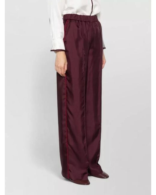 F.R.S For Restless Sleepers White Silk Satin Wide Leg Lounge Trousers