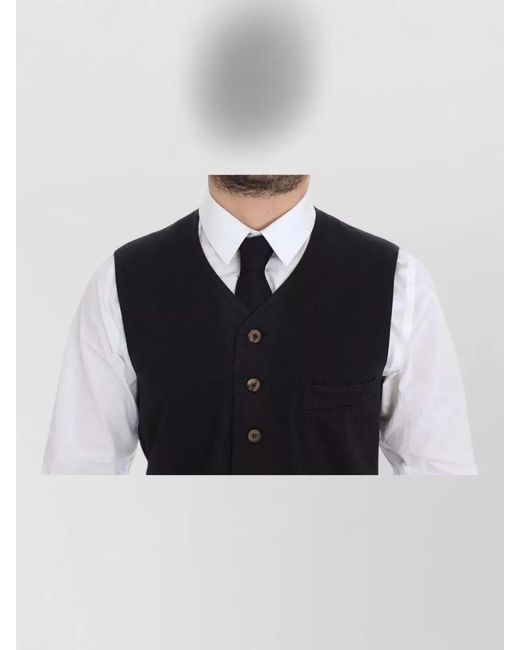 Dolce & Gabbana Blue V-Neck Sleeveless Waistcoat for men