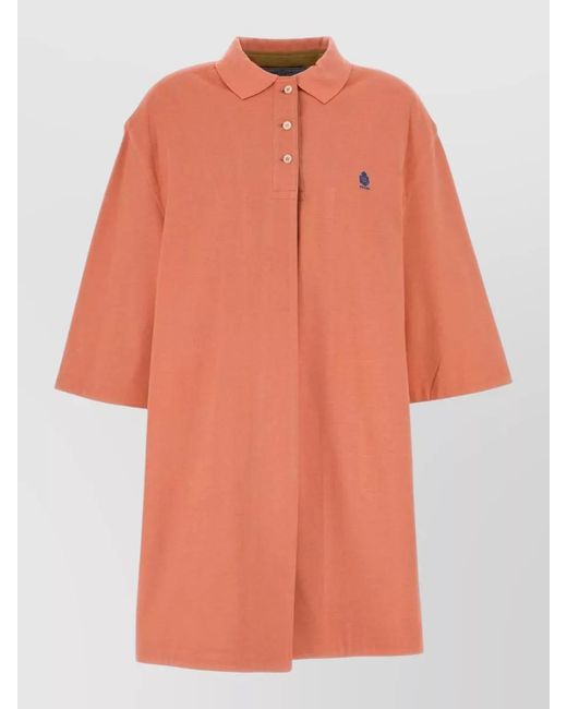 Prada Orange Piquet Short Sleeve Overcoat Dress