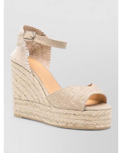 Castaner Natural Ankle-Strap Platform Espadrilles