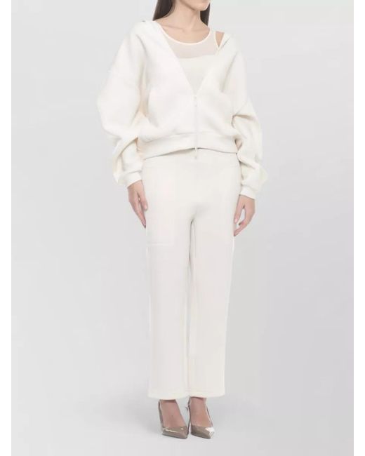 Wolford White Cropped Straight Leg Tailored Trousers