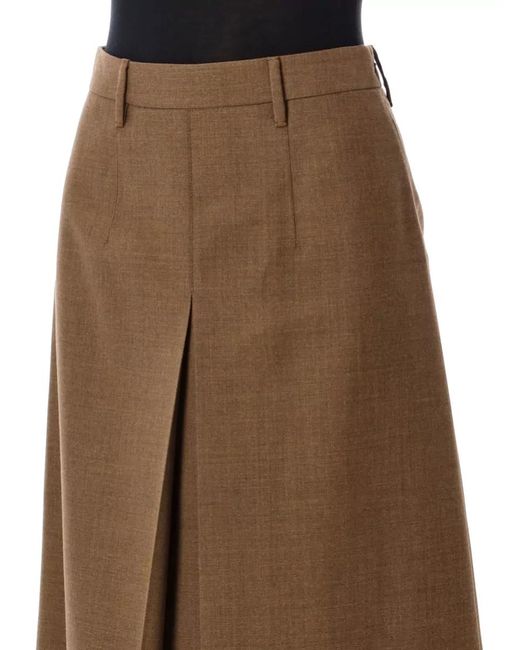 Prada Brown Pleated High Waist Ankle Length Pants
